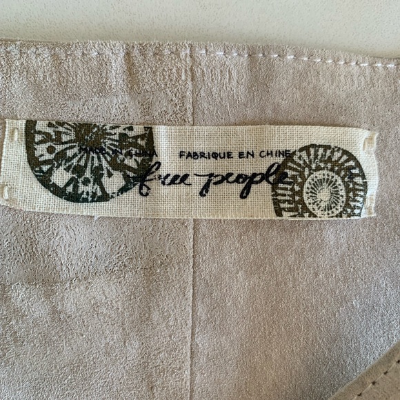 Free People Suede Leather Mini Dress . Size M .Bone Color. - Picture 5 of 6